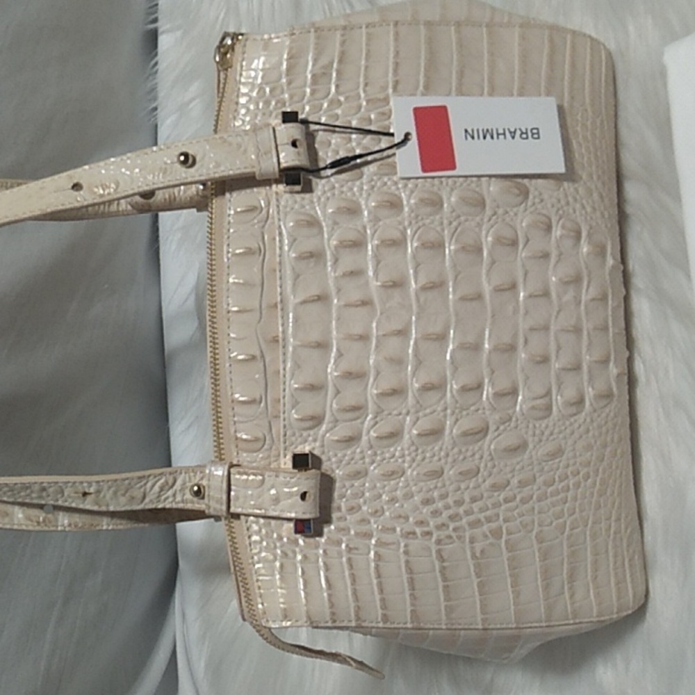 SOLD!! NWT Alice Sunglow Melbourne Genuine Leather Brahmin Bag W Dust Bag - Picture 9 of 16